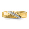 14k 1/10 carat Lab Grown Diamond VS/SI+ G+ Complete Polished and Satin Men's Ring