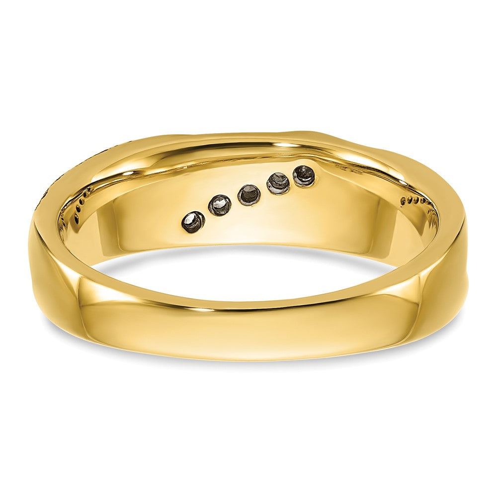 14k 1/10 carat Lab Grown Diamond VS/SI+ G+ Complete Polished and Satin Men's Ring