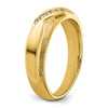 14k 1/10 carat Lab Grown Diamond VS/SI+ G+ Complete Polished and Satin Men's Ring