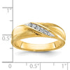 14K with White Rhodium Men's Polished and Satin X 1/10 Carat AA Quality Diamond Ring