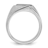 14k White Gold Men's Polished and Satin 3-Stone 1/2 Carat AA Quality Diamond Ring