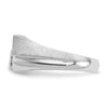 14k White Gold Men's Polished and Satin 3-Stone 1/2 Carat AA Quality Diamond Ring