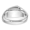 14k White Gold Men's Polished and Satin 3-Stone 1/2 Carat AA Quality Diamond Ring
