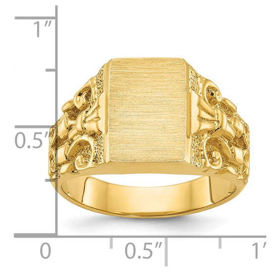 14k IBGoodman 13x9mm Men's Signet Ring
