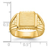 14k 10x10mm Men's Square Signet Ring