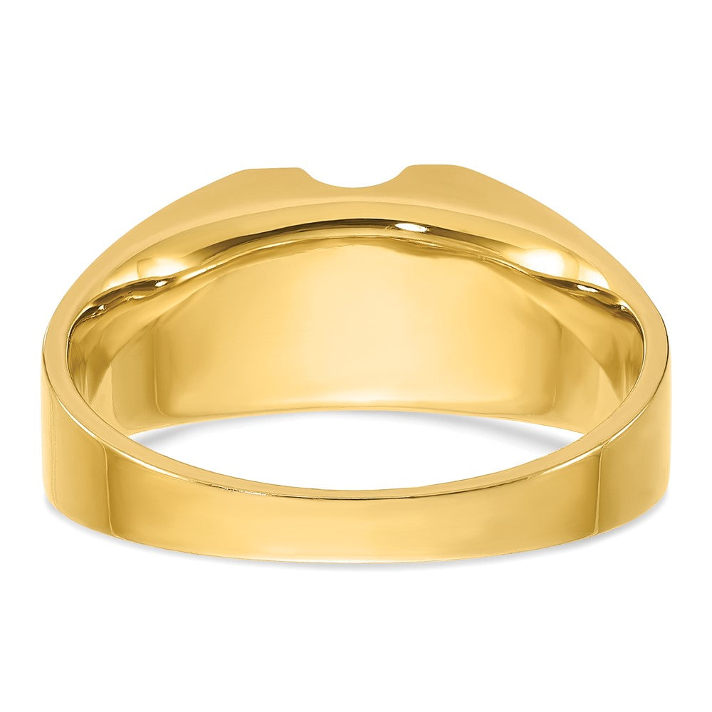 14k Two-tone Men's Polished and Satin 1/4 carat Diamond Complete Ring