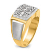 14k Two-tone IBGoodman Men's Polished and Satin Cluster Ring Mounting