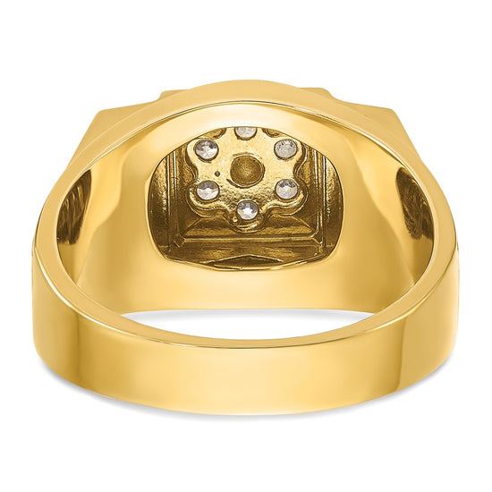 14k Two-tone IBGoodman Men's Polished and Satin Cluster Ring Mounting