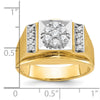 14k Two-tone IBGoodman Men's Polished and Satin Cluster Ring Mounting