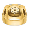 IBGoodman 14k Two-tone Men's Polished and Satin 1 Carat AA Quality Diamond Cluster Ring