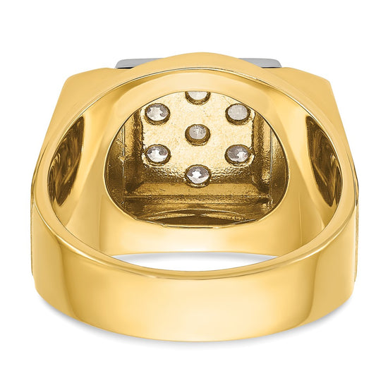 14k Two-tone IBGoodman Men's Polished and Satin Cluster Ring Mounting