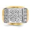14k Two-tone IBGoodman Men's Polished and Satin Cluster Ring Mounting