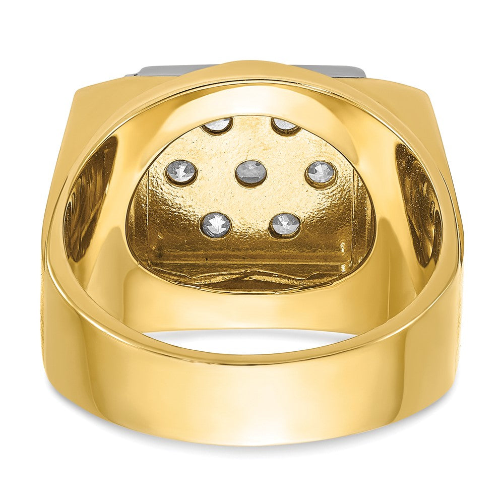 14k Two-tone IBGoodman Men's Polished and Satin Cluster Ring Mounting