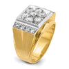 14k Two-tone IBGoodman Men's Polished and Satin Cluster Ring Mounting