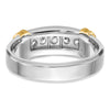 14k Two-tone 1/2 carat Lab Grown Diamond VS/SI+ G+ Five Stone Complete Polished Men's Ring
