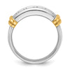 14k Two-tone Men's Polished and Grooved 5-Stone 1 Carat AA Quality Diamond Ring
