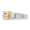 14k Two-tone Men's Polished and Grooved 5-Stone 1 Carat AA Quality Diamond Ring