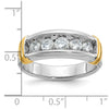 14k Two-tone Men's Polished and Grooved 5-Stone 1 Carat AA Quality Diamond Ring
