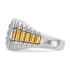 14k Two-tone Men's Polished and Textured 1 Carat AA Quality Diamond Cluster Ring