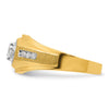 14k Men's Polished and Satin 1/3 carat Diamond Complete Ring