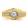 14k Men's Polished and Satin 1/3 carat Diamond Complete Ring