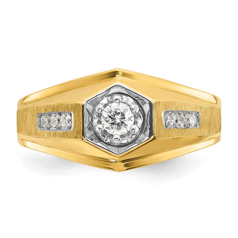 14k IBGoodman Men's Polished and Satin Diamond Ring Mounting