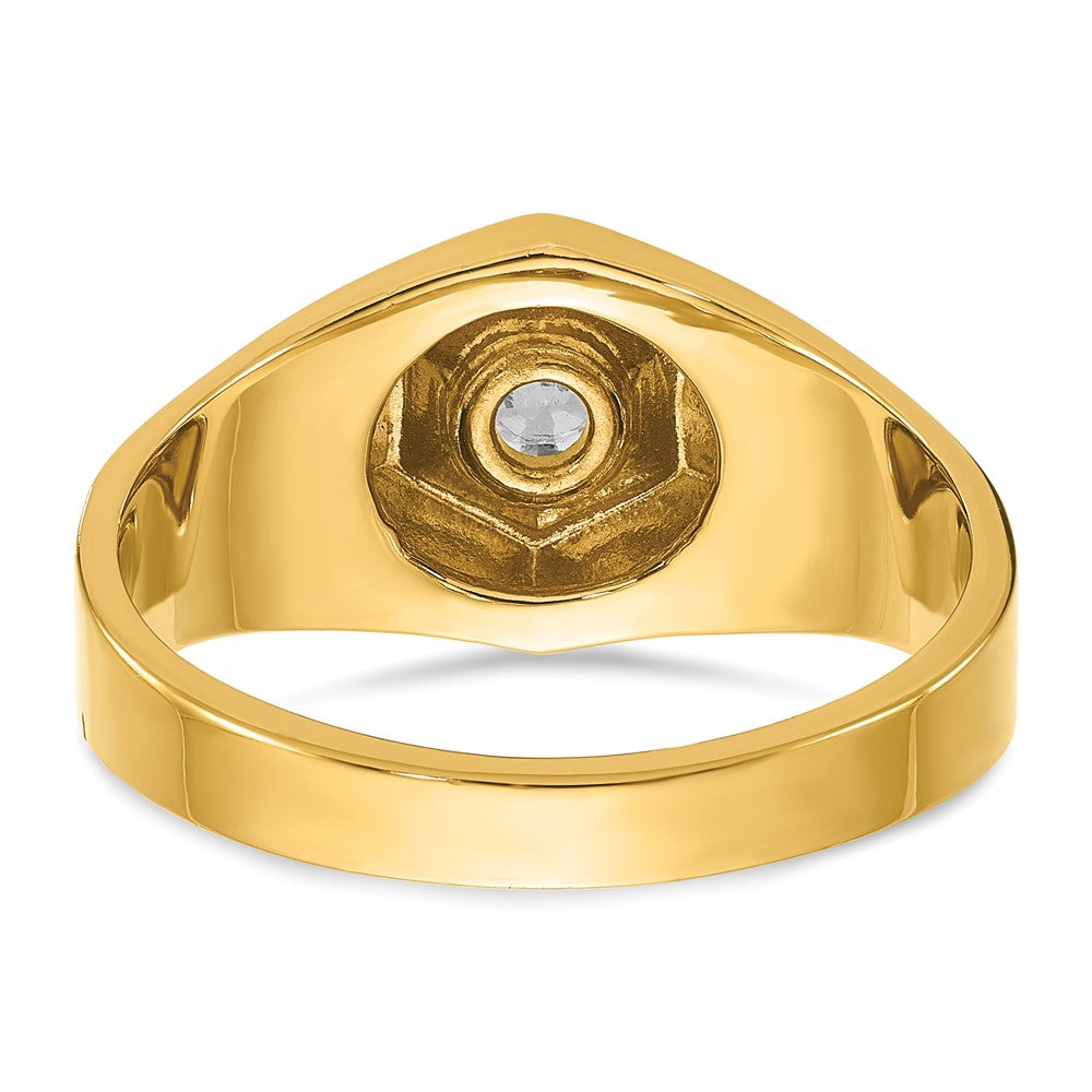 14k Men's Polished and Satin 1/3 carat Diamond Complete Ring