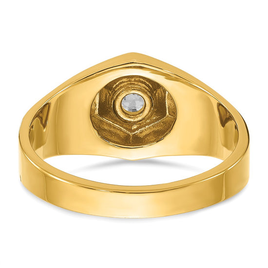 14k IBGoodman Men's Polished and Satin Diamond Ring Mounting