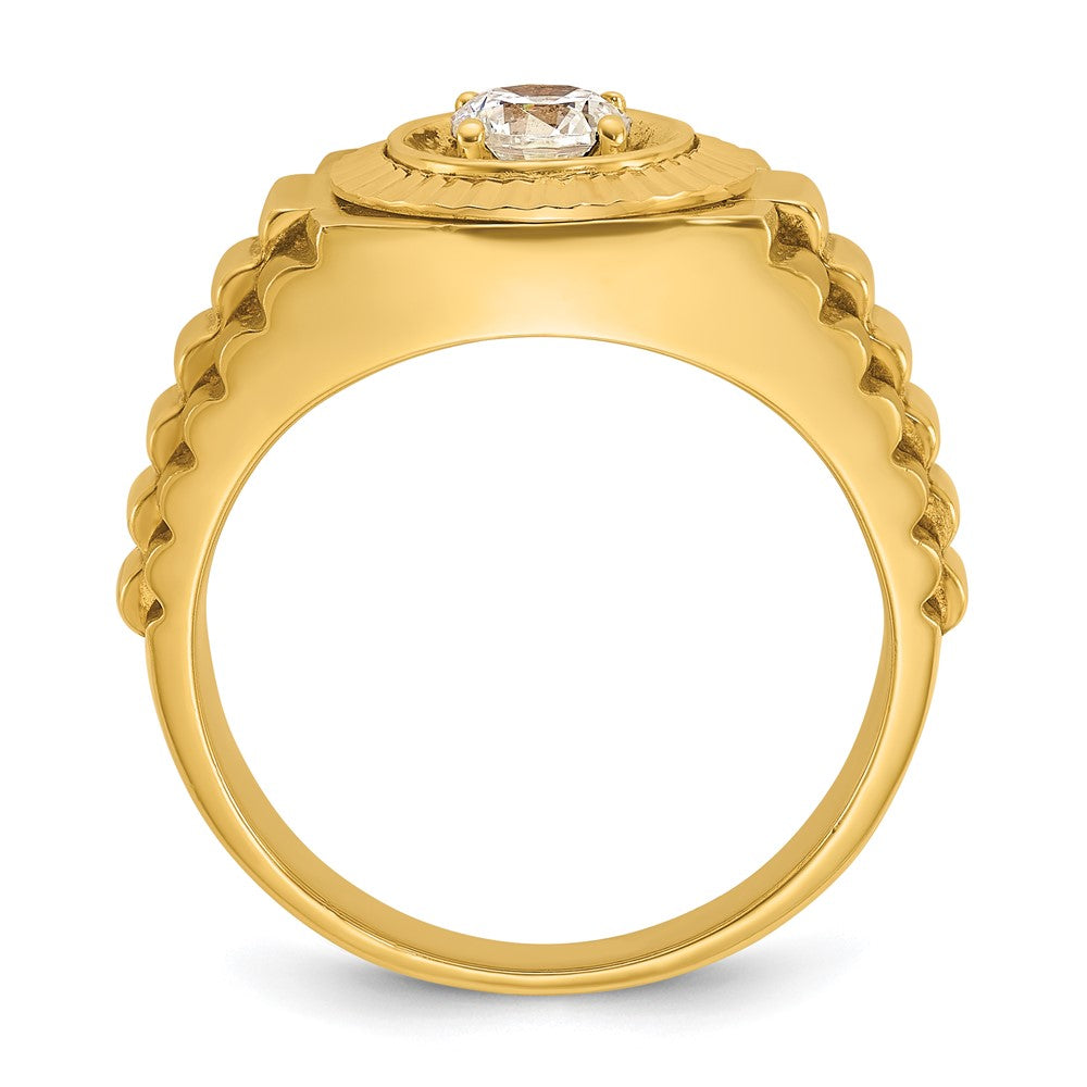 14k IBGoodman Men's Polished Satin and Textured Ring Mounting