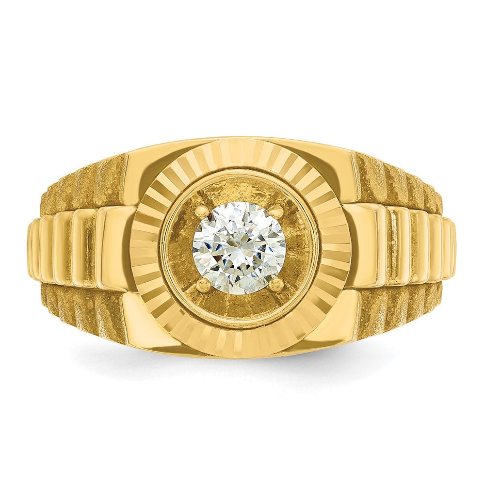 14k IBGoodman Men's Polished Satin and Textured Ring Mounting