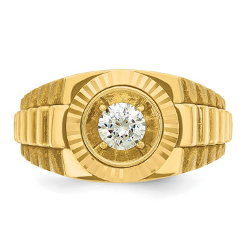 14k IBGoodman Men's Polished Satin and Textured Ring Mounting