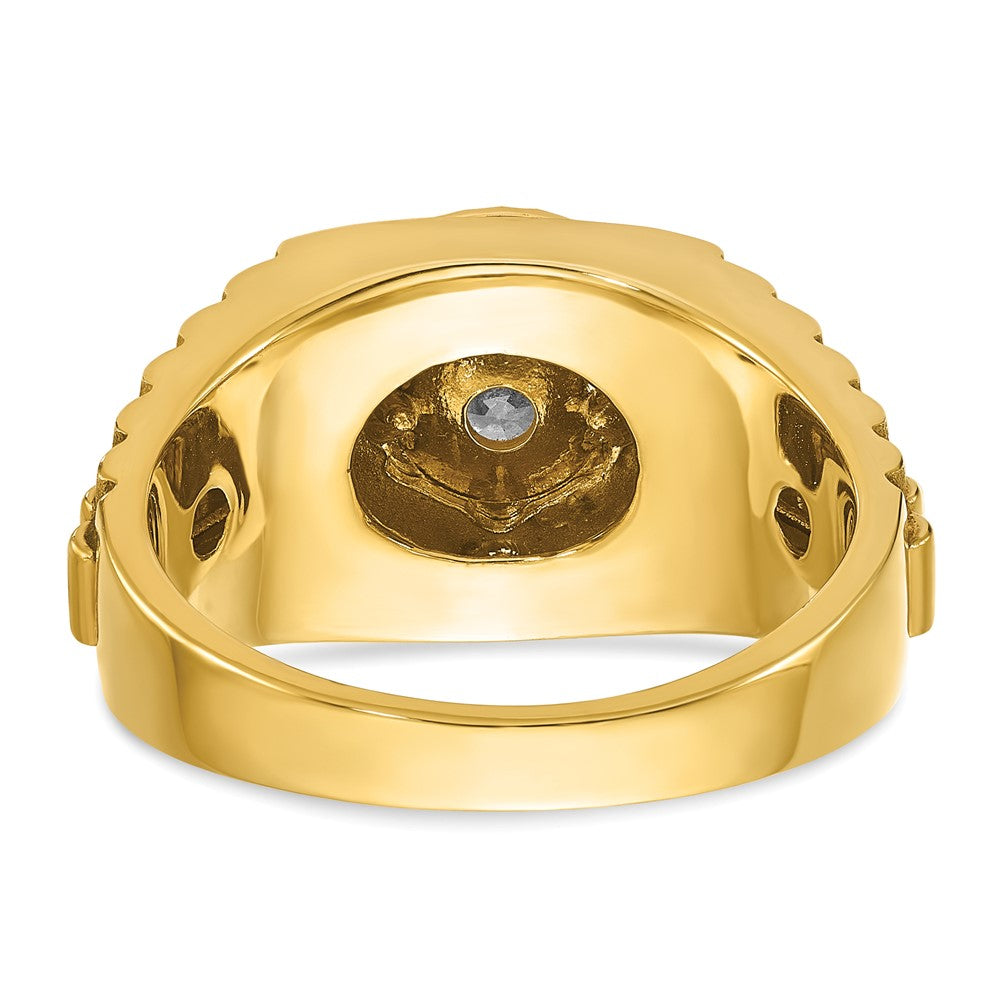 14k IBGoodman Men's Polished Satin and Textured Ring Mounting