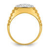 IBGoodman 14k Two-tone Men's Polished Satin and Ribbed Round Cluster Ring Mounting