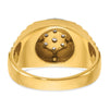 IBGoodman 14k Two-tone Men's Polished Satin and Ribbed Round Cluster Ring Mounting