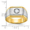 14k Two-tone IBGoodman Men's Polished and Satin Diamond Ring Mounting