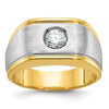 14k Two-tone IBGoodman Men's Polished and Satin Diamond Ring Mounting