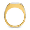14k Two-tone Men's Polished and Satin 1ct carat Diamond Complete Ring