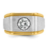14k Two-tone Men's Polished and Satin 1ct carat Diamond Complete Ring
