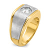 14k Two-tone Men's Polished and Satin 1ct carat Diamond Complete Ring