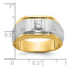 14k Two-tone Men's Polished and Satin 1/4 carat Diamond Complete Ring
