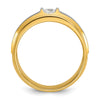14k Two-tone Men's Polished and Satin 1/4 carat Diamond Complete Ring