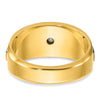 14k Two-tone Men's Polished and Satin 1/4 carat Diamond Complete Ring