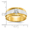 14k Two-tone Men's Polished and Satin 1/4 carat Diamond Complete Ring