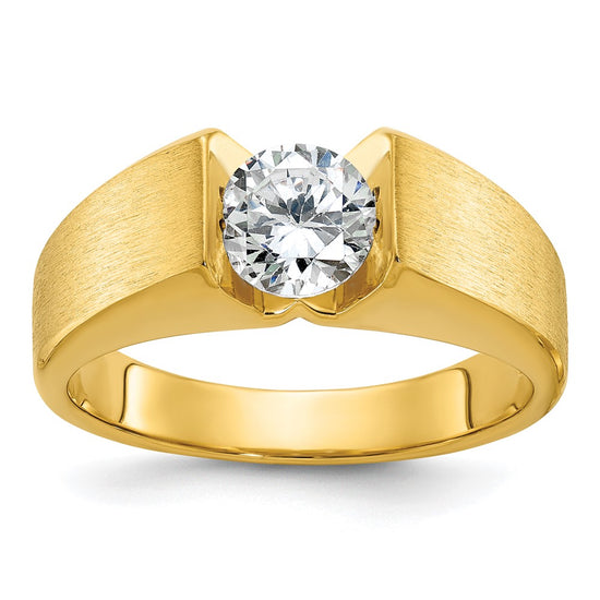 14k IBGoodman Men's Polished and Satin Diamond Ring Mounting