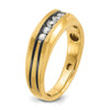 IBGoodman 14k Men's Polished Satin and Grooved 5-Stone Ring Mounting