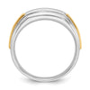 IBGoodman 14k Two-tone Men's Polished and Grooved 5-Stone Ring Mounting