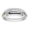 IBGoodman 14k Two-tone Men's Polished and Grooved 5-Stone Ring Mounting