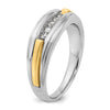 14k Two-tone Men's Polished and Grooved 5-Stone 1/4 Carat AA Quality Diamond Ring