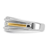 14k Two-tone 1/2 carat Lab Grown Diamond VS/SI+ G+ Complete Polished Satin and Grooved Five Stone Men's Ring