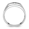 14k White Gold 1/4 carat Lab Grown Diamond VS/SI+ G+ Complete Polished Satin and Grooved Five Stone Men's Ring